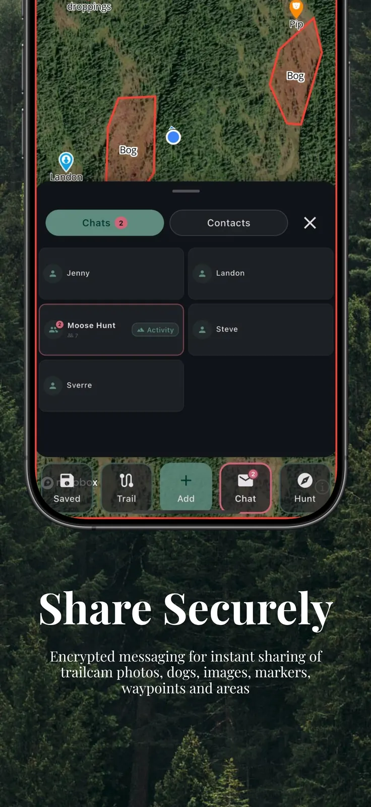 CoHunt - Share securely with encrypted messaging