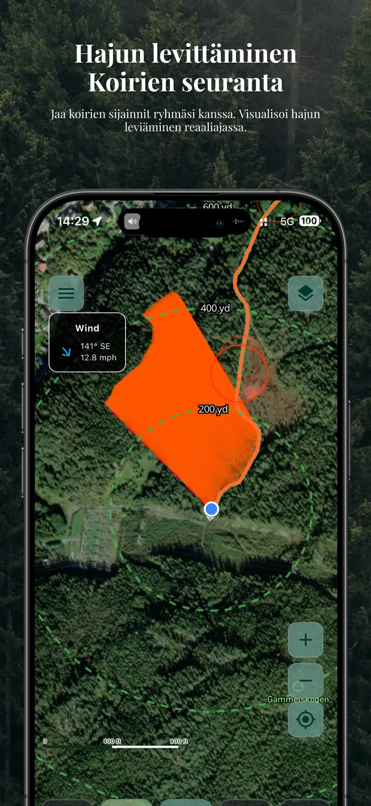 CoHunt - Hajun leviäminen ja koirien GPS-seuranta