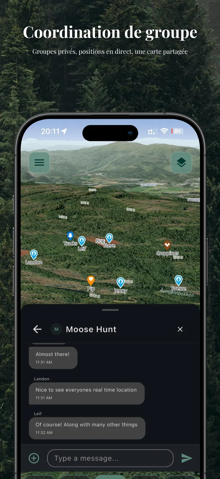 CoHunt - Coordination de groupe avec positions en temps réel